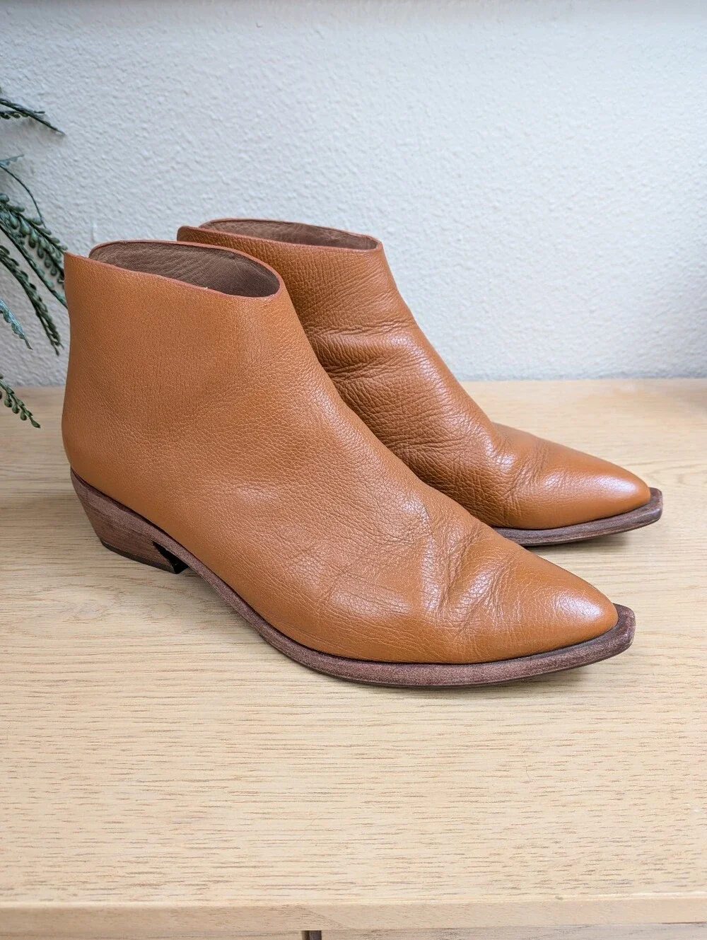 Wal & Pai West Tan Leather Ankle Cowboy Booties Cobbler Upgraded Soles Size 40